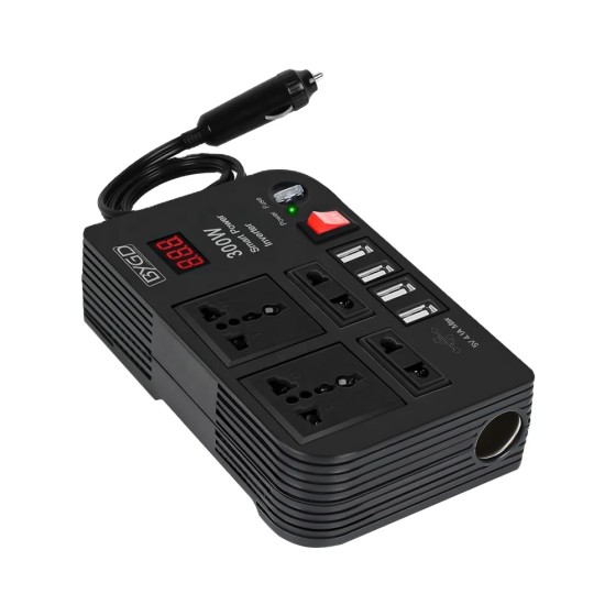 Hot Sales Car Battery 12V to 220V Digital Display   Solar Car 300W High Power Car Charger Modified Sine Wave